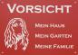 Preview: Aluminium Warnschild Afghanischer Windhund VORSICHT Mein Haus mein Garten meine Familie